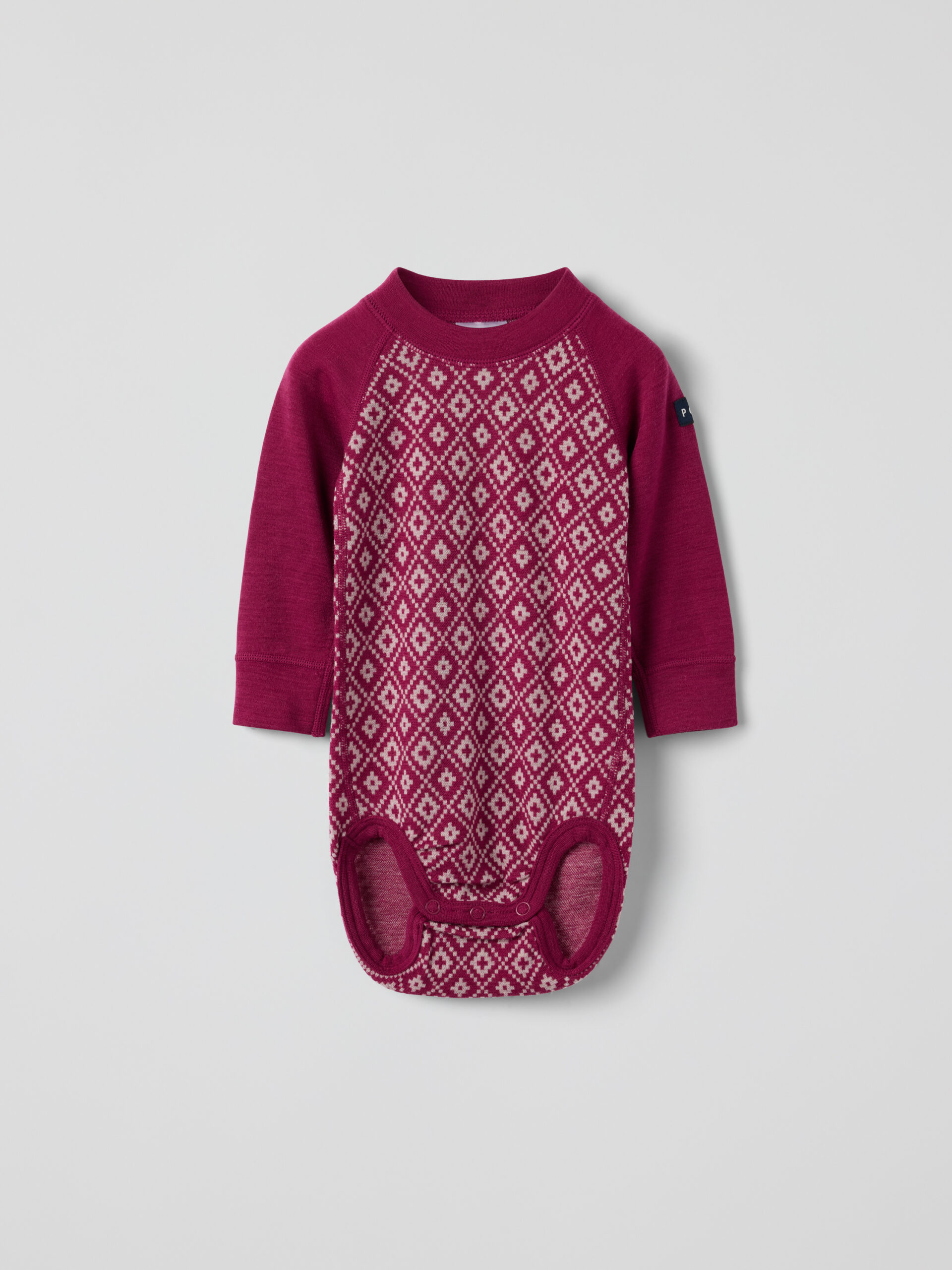 Long-sleeve bodysuit merino wool jacquard - Polarn O Pyret