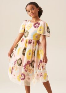 Verity Flower Sequin Dress - Angel and Rocket occasionwear