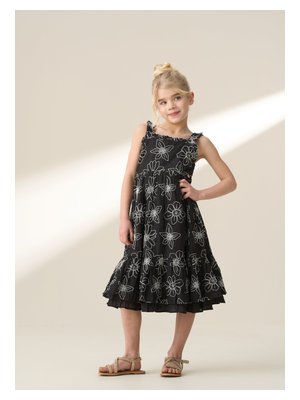 Angel and Rocket black embroidered woven summer dress