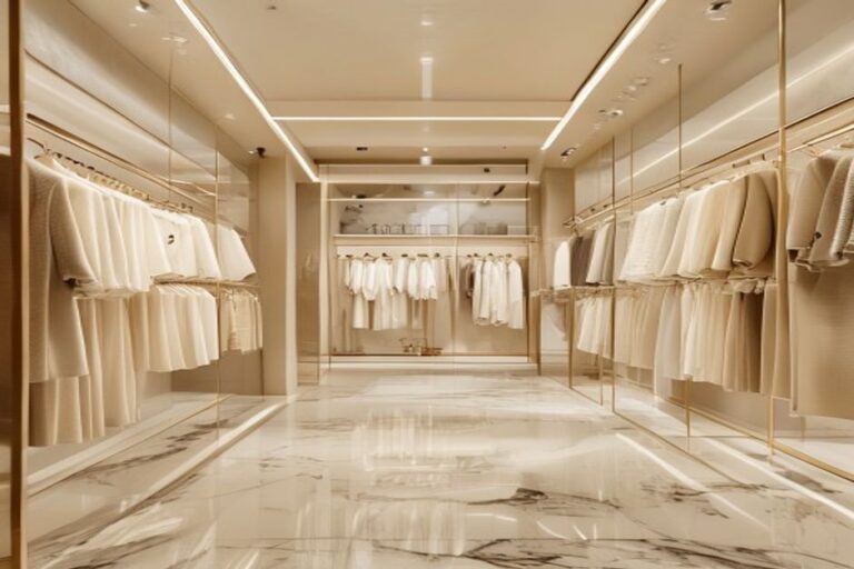 Luxury outlet store with designer clothing