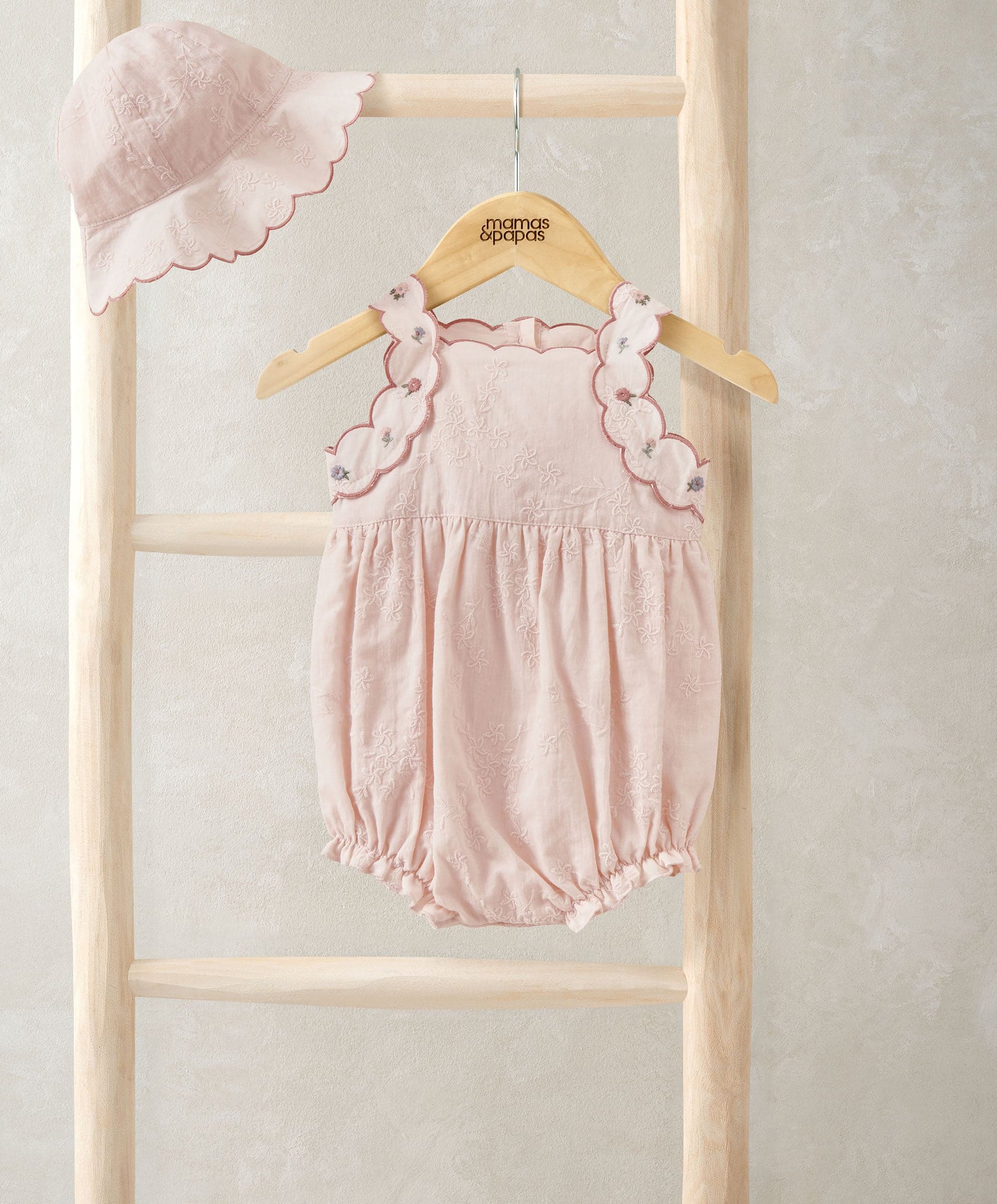 French Pink Romper & Sun Hat - Mamas and Papas