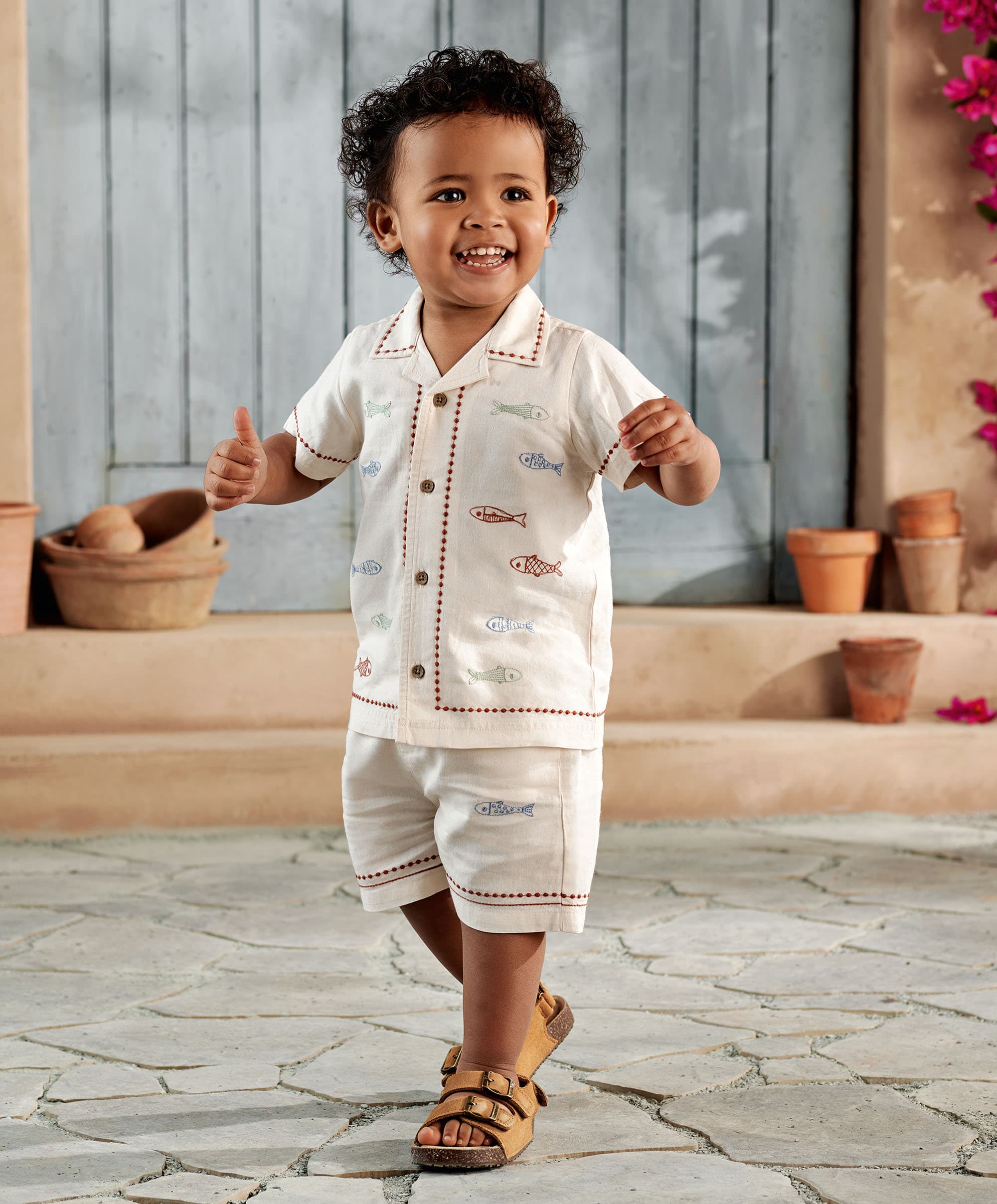 Sardine Linen Top & Shorts Set - Mamas and Papas