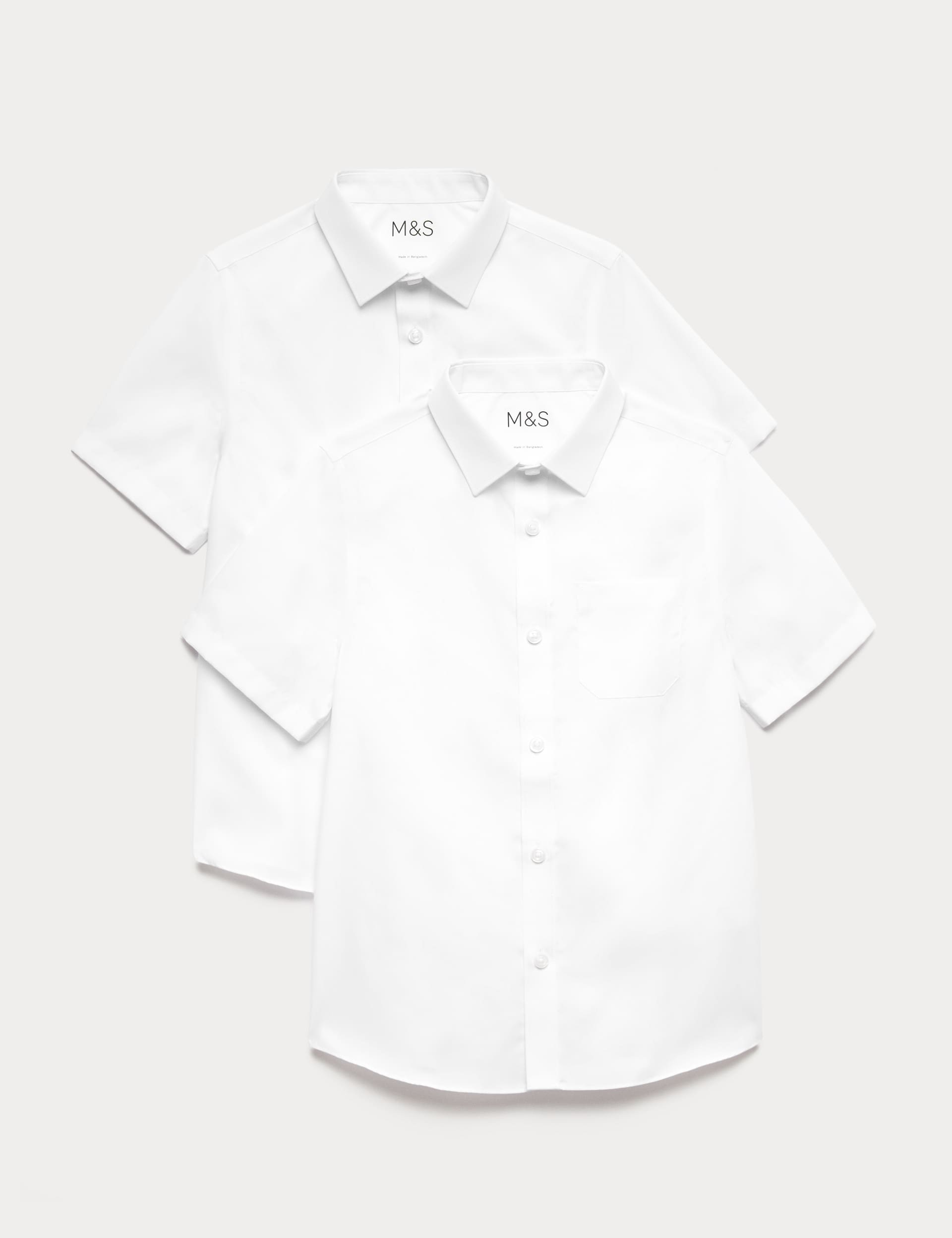 M and S 2 pack boys non-iron school shirts