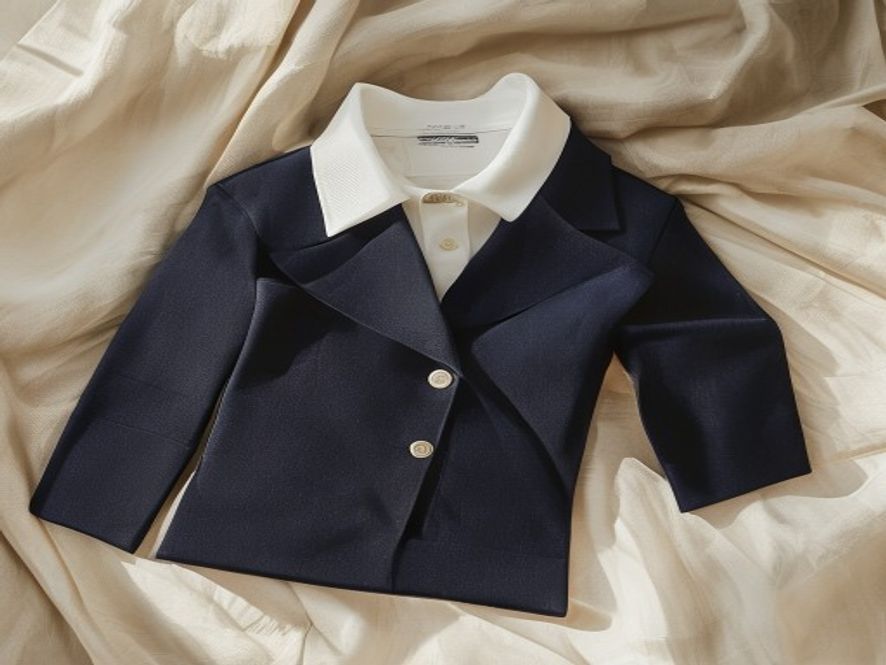 Folded tailored kids casualwear editorial flat lay