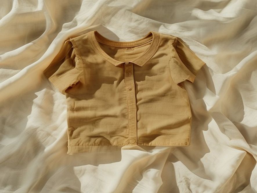 Folded directional British childrenswear editorial flat lay