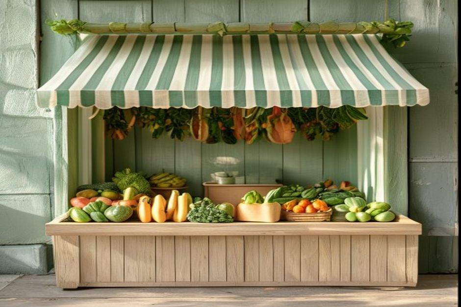 Tender Leaf wooden market stall role play toy