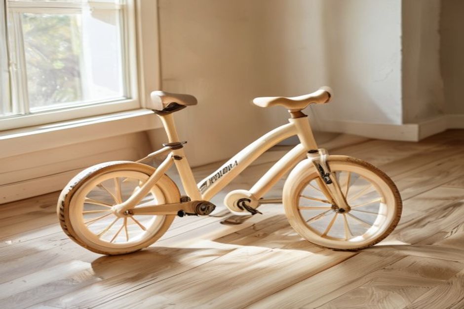 PlanToys wooden balance bike for toddlers
